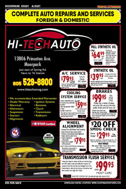 Hi-Tech Auto, Moorpark, coupons, direct mail, discounts, marketing, Southern California