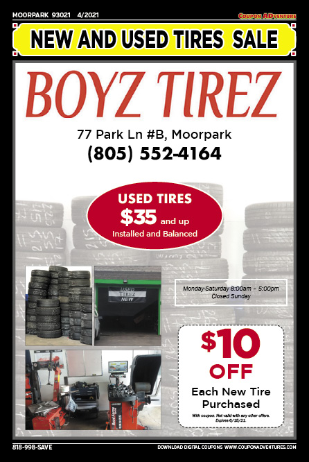 Boyz Tirez, Moorpark, coupons, direct mail, discounts, marketing, Southern California
