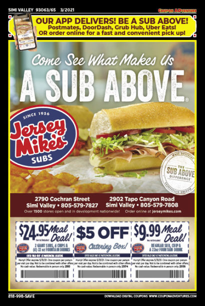 Jersey Mike's Subs, Simi Valley, coupons, direct mail, discounts, marketing, Southern California