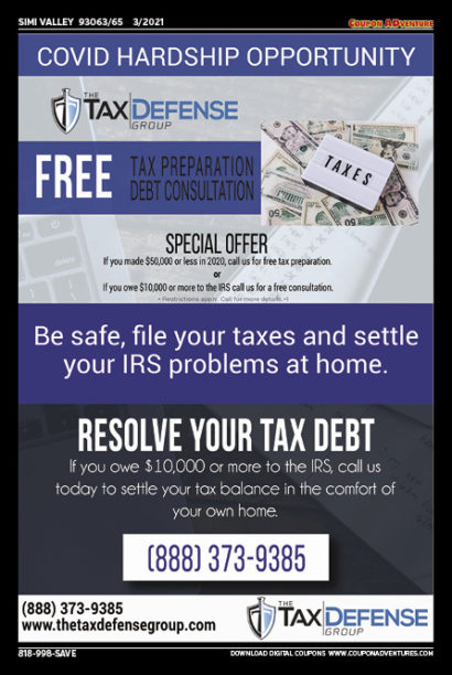 The Tax Defense Group, Simi Valley, coupons, direct mail, discounts, marketing, Southern California