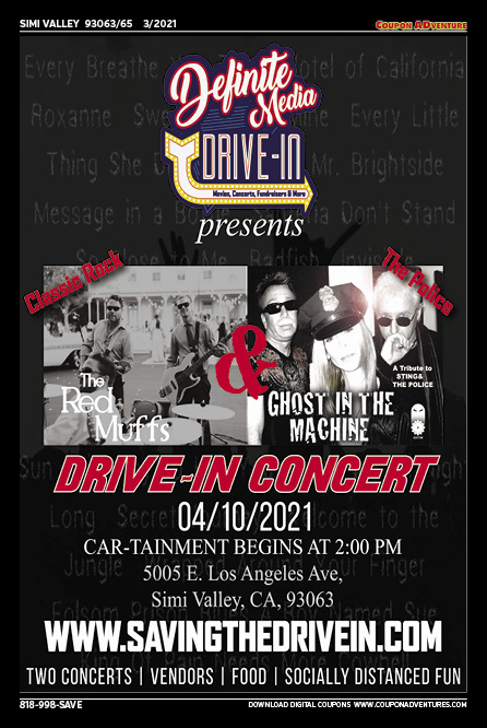 Definite Media Drive-In Concert, Simi Valley, coupons, direct mail, discounts, marketing, Southern California