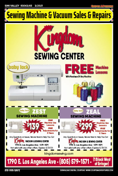 Kingdomo Sewing Center, Simi Valley, coupons, direct mail, discounts, marketing, Southern California