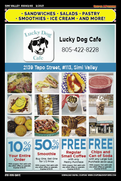 Lucky Dog Cafe, Simi Valley, coupons, direct mail, discounts, marketing, Southern California