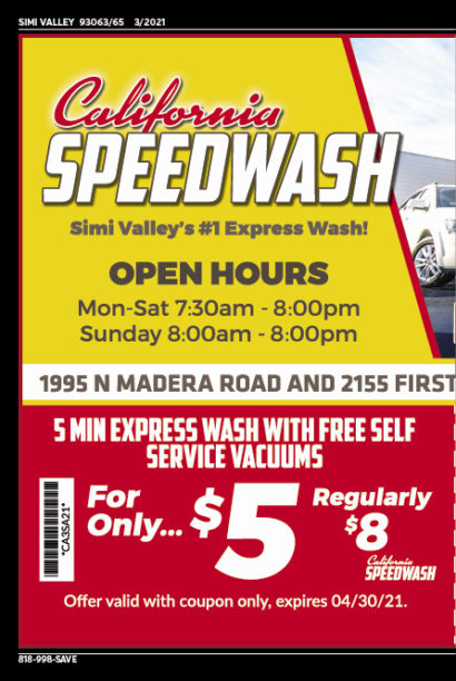 California Speedwash, Simi Valley, coupons, direct mail, discounts, marketing, Southern California