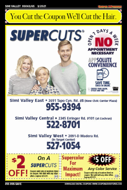 Supercuts, Simi Valley, coupons, direct mail, discounts, marketing, Southern California