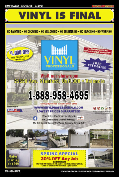 VInyl Professionals, Simi Valley, coupons, direct mail, discounts, marketing, Southern California