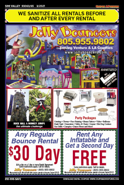 Jolly Bouncer, Simi Valley, coupons, direct mail, discounts, marketing, Southern California