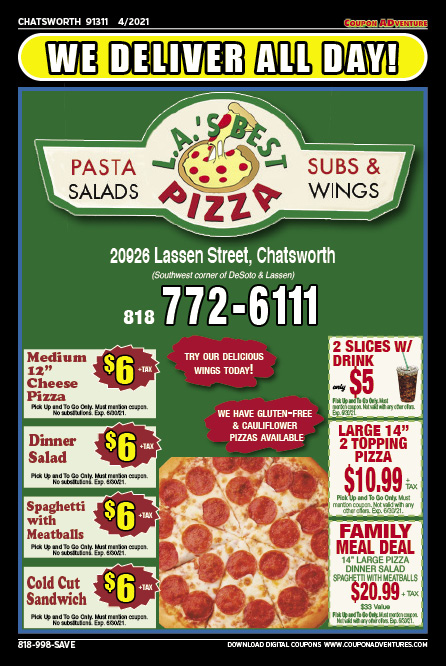 LA's Best Pizza, Chatsworth, coupons, direct mail, discounts, marketing, Southern California