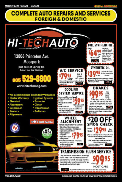 Hi-Tech Auto, Moorpark coupons, direct mail, discounts, marketing, Southern California