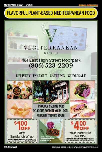 Vegiterranean, Moorpark coupons, direct mail, discounts, marketing, Southern California
