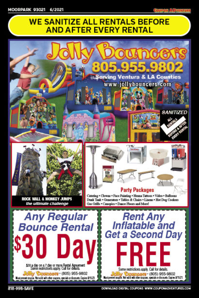 Jolly Bouncers, Moorpark coupons, direct mail, discounts, marketing, Southern California
