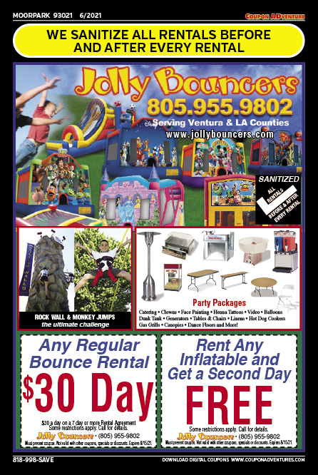 Jolly Bouncers, Moorpark coupons, direct mail, discounts, marketing, Southern California