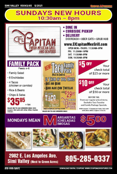El Capitan, SImi Valley, coupons, direct mail, discounts, marketing, Southern California