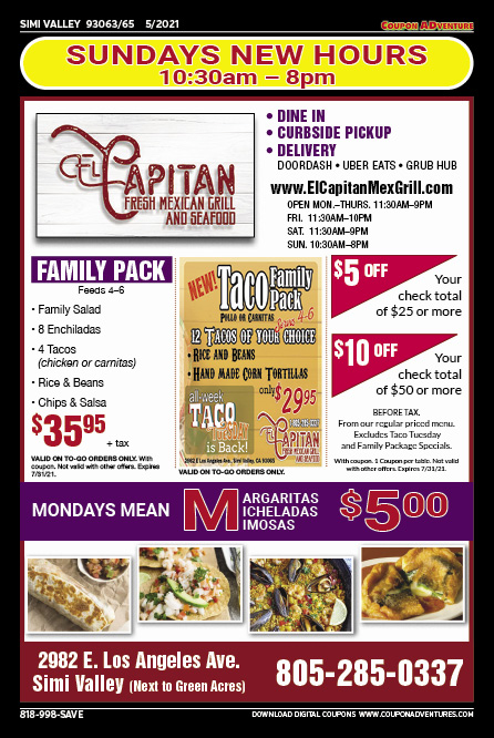 El Capitan, SImi Valley, coupons, direct mail, discounts, marketing, Southern California