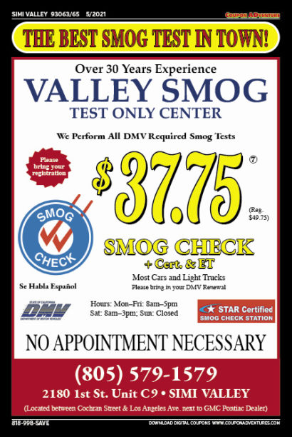 Valley Smog, SImi Valley, coupons, direct mail, discounts, marketing, Southern California