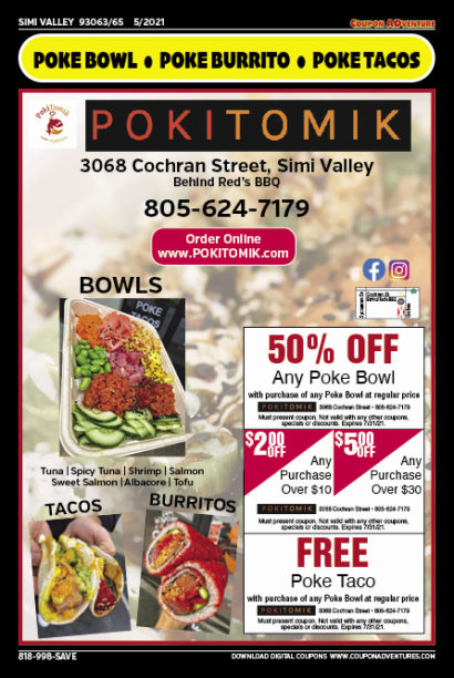 Pokitomik, SImi Valley, coupons, direct mail, discounts, marketing, Southern California