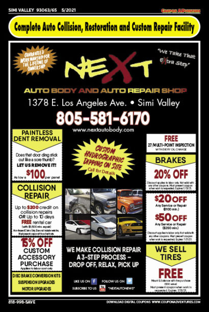 Next Auto Body, SImi Valley, coupons, direct mail, discounts, marketing, Southern California