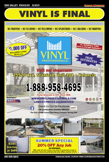 Vinyl Professionals, SImi Valley, coupons, direct mail, discounts, marketing, Southern California