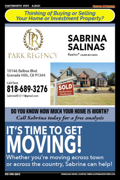 Sabrina Salinas, Park Regency, Chatsworth, coupons, direct mail, discounts, marketing, Southern California