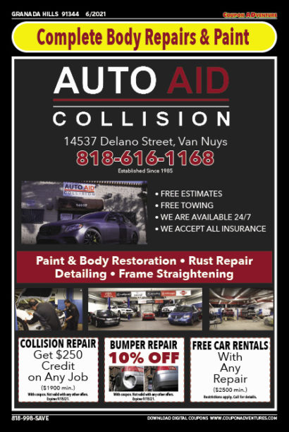 AutoAid Collision, Granada Hills, coupons, direct mail, discounts, marketing, Southern California