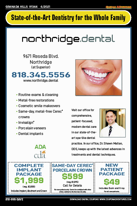 Northridge Dental, Granada Hills, coupons, direct mail, discounts, marketing, Southern California