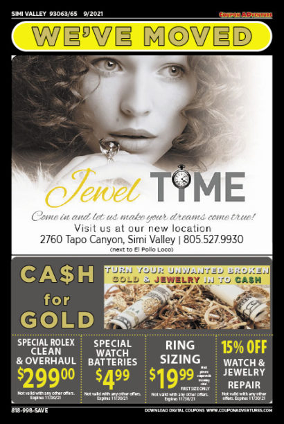 Jewel Time, SImi Valley, coupons, direct mail, discounts, marketing, Southern California