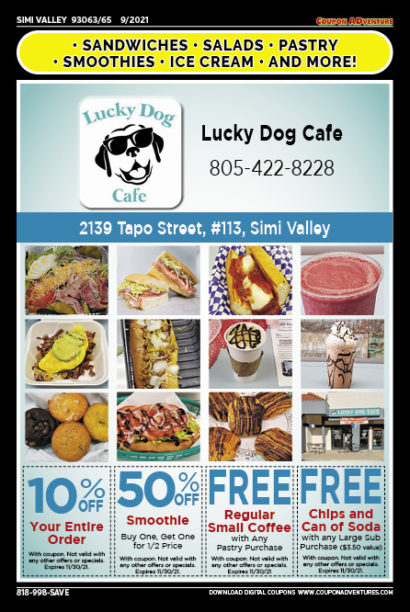 Lucky Dog Cafe, SImi Valley, coupons, direct mail, discounts, marketing, Southern California