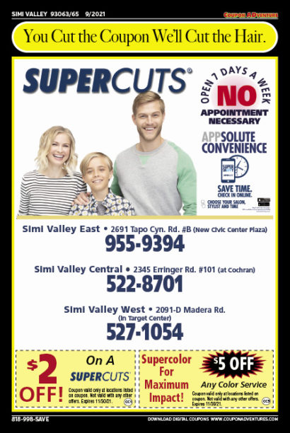 Supercuts, SImi Valley, coupons, direct mail, discounts, marketing, Southern California