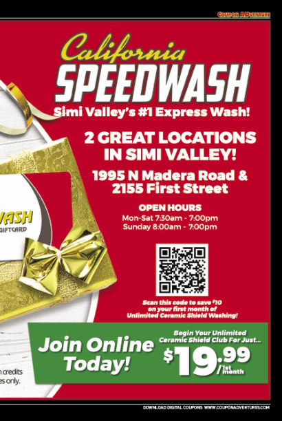 California Speedwash, Simi Valley, coupons, direct mail, discounts, marketing, Southern California