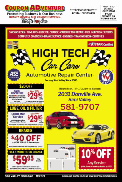 High Tech Car Care, Simi Valley, coupons, direct mail, discounts, marketing, Southern California