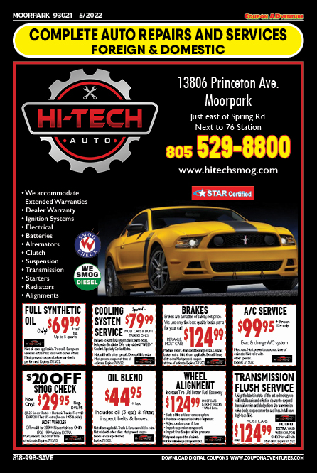 Hi-Tech Auto, Moorpark, coupons, direct mail, discounts, marketing, Southern California