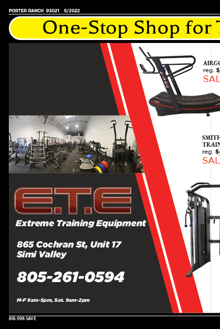 Extreme Training Equipment, Porter Ranch, coupons, direct mail, discounts, marketing, Southern California