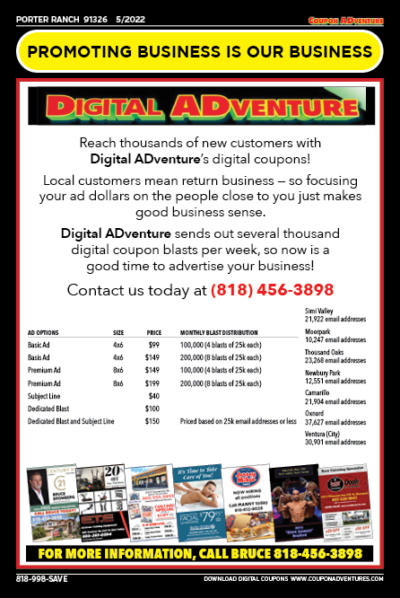 Digital ADventure, Porter Ranch, coupons, direct mail, discounts, marketing, Southern California