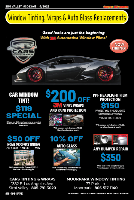 Cars Tinting & Wraps, Simi Valley, coupons, direct mail, discounts, marketing, Southern California