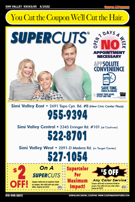 Supercuts, Simi Valley, coupons, direct mail, discounts, marketing, Southern California