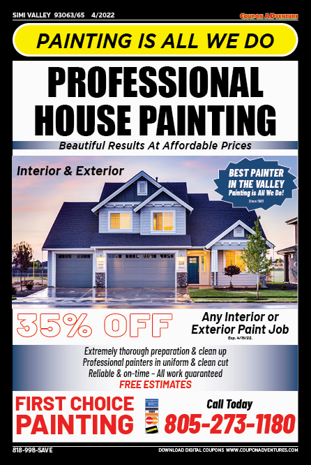 First Choice Painting, Simi Valley, coupons, direct mail, discounts, marketing, Southern California