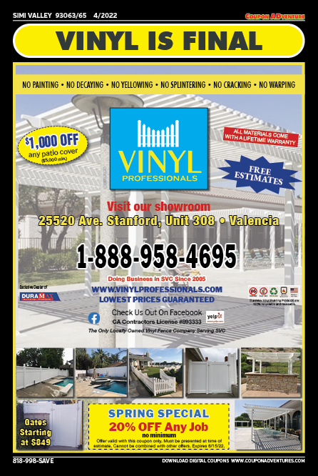 Vinyl Professionals, Simi Valley, coupons, direct mail, discounts, marketing, Southern California