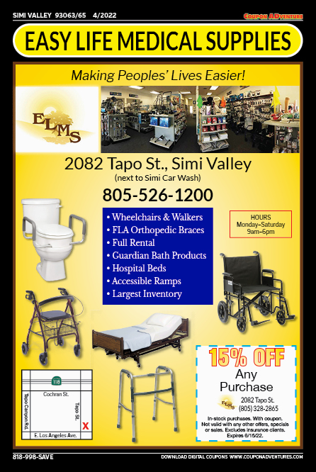 Easy Life Medical Supplies, Simi Valley, coupons, direct mail, discounts, marketing, Southern California