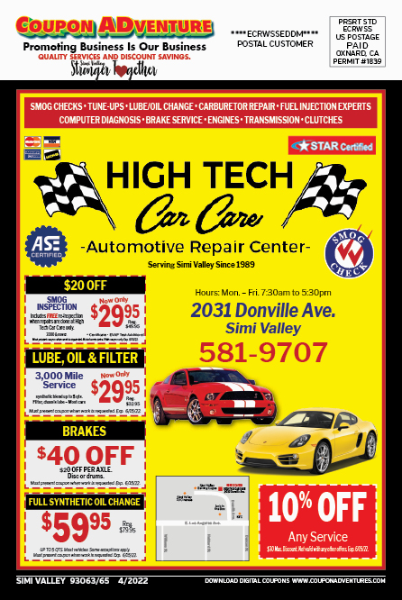 High Tech Car Care, Simi Valley, coupons, direct mail, discounts, marketing, Southern California