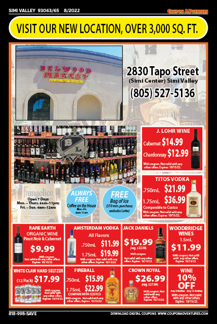 Belwood Liquor, Simi Valley, coupons, direct mail, discounts, marketing, Southern California