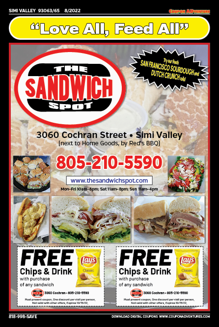 The Sandwich Spot, Simi Valley, coupons, direct mail, discounts, marketing, Southern California