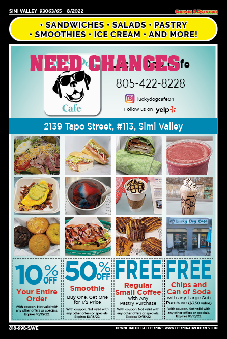 Lcky Dog Cafe, Simi Valley, coupons, direct mail, discounts, marketing, Southern California
