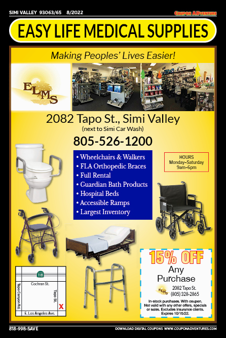 Easy Life Medical Supplies, Simi Valley, coupons, direct mail, discounts, marketing, Southern California